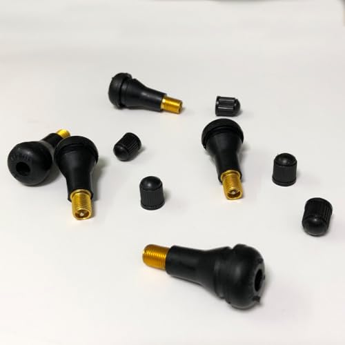 Image of 50Pcs TR413 Tubeless Valve Stems, Black Rubber Snap-in Valves Tubeless Tire Valve Stems Replacement for Tubeless 0.453 inches Rim Holes on Standard Auto Tires