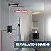 Aolemi Shower Faucet Set Rain Shower System with Handheld Spray Bathroom Shower Combo Rough-in Valve and Shower Trim Kit Included Matte Black 8 Inch Wall Mount Shower Head