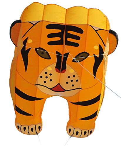 Fullfar Tiger 3D Kite for Adult, Soft Nylon Material Parafoil Kite for Kids. Easy to Fly 244Ã—39 inch with Kite String and Backpack, Perfect Kite for The Beach or Park.