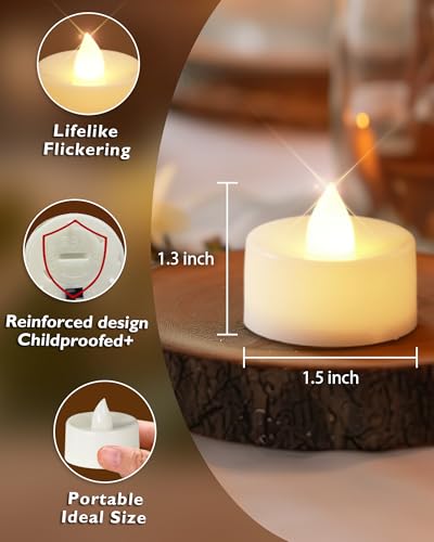 Homemory H2450PKYK 12Pcs Remote Candles, Timer Candles, 400+Hours Flickering Flameless Battery Operated Led Tea Lights Candles Votive Candles thumb #3