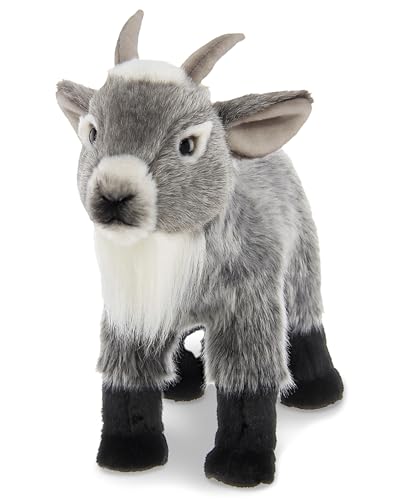 Bearington Garret Plush Gray Goat Stuffed Animal, 12 Inches