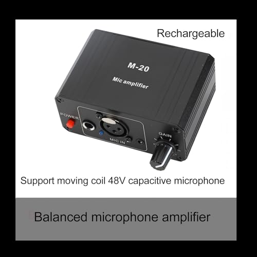 Mikrofonvorverstärker, Mikrofonverstärkungsverstärker, 48-V-Phantomspeisung, XLR-Ausgang für Dynamisches Kondensatormikrofon, Mikrofonvorverstärker für die von Podcasts,