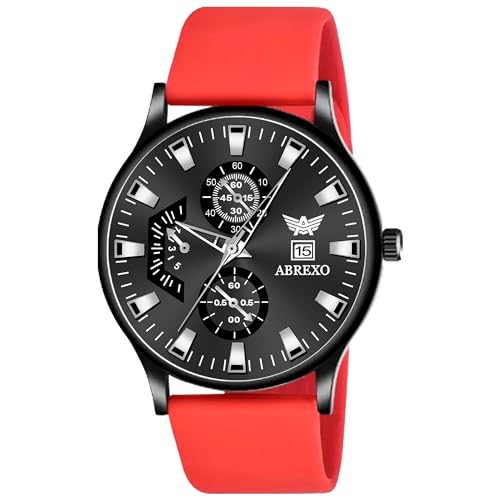 Image of Speed-Master Series Round Dial Date Working Silicone Strap Analog Quartz Mechanism Boys Watch for Men