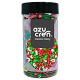 Azucren, Decoracion de Reposteria de Navidad, Sprinkles para Decoracion de Galletas, Confeti de Azucar Ideal para Tartas, Galletas con Motivo Navdieño, 90 G (Mix Navidad)