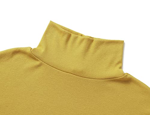 Beauhuty Men's Basic Turtleneck Long Sleeve T-Shirts Fleece Knitted Casual Pullover Top4