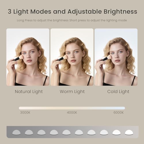 Image of Vanity Desk with LED Light Mirror Makeup Vanity with 9 Drawers, White