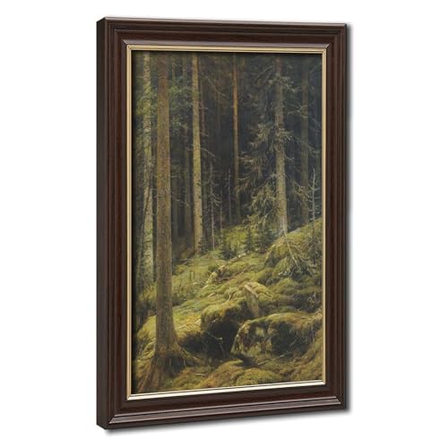 Toile Forest Wilderness Shishkin cadre bois salon bureau