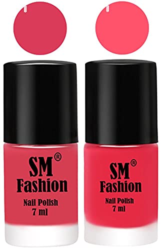 Image of Long Lasting Nail Polish | Nail Paint Combo 7 ml Each) - Set of 2 Rose-Dark Pink