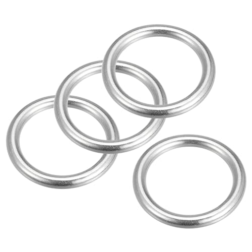 Joint torique rond soudé en acier inoxydable 316 uxcell - Diamètre 5 mm - x4