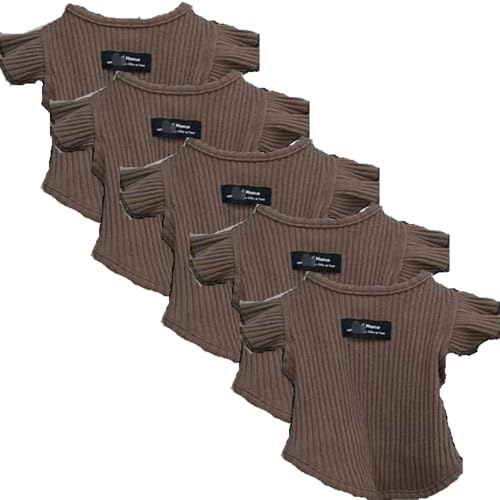 【まとめ買い】【セット販売】【ブラウン/S/5点セット】 春夏 無地 犬服 犬 ワンちゃん服 犬の服 猫 ネコ 猫服 ペット服 ペット用品 (S-XXL) 春夏 小型犬 中型犬 大型犬 ドッグウェア キャットウェア 無地 シンプル おしゃれ 可愛い 快適
