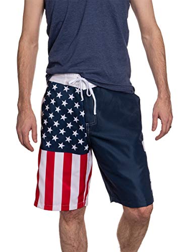 Calhoun Men's Americana Usa Flag Fourth Of July Swim Board Shorts (Usa, Xx-Large) #TOP4