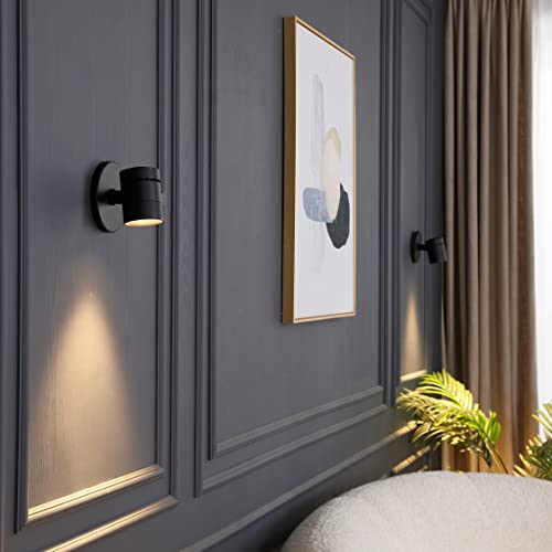 Vidalite Modern Led Surface Monopoint Sconce, 180° Rotatable Flush Mount Spot Light Head Dimmable 3000K 1370 Lumens,For Bookshelf, Art, Bedside, Black #TOP1