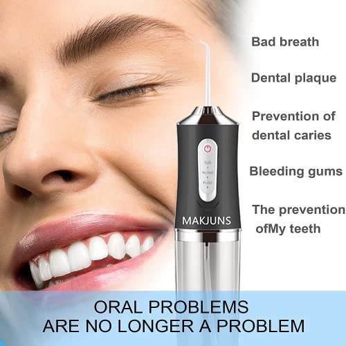 MAKJUNS-Water-Flosser-Cordless-Teeth-Cleaner-with-3-Modes-4-Jets-Rechargeable-IPX7-Waterproof-Dental-Oral-Irrigator-for-Travel-Home-BracesIvory-Black-6-count