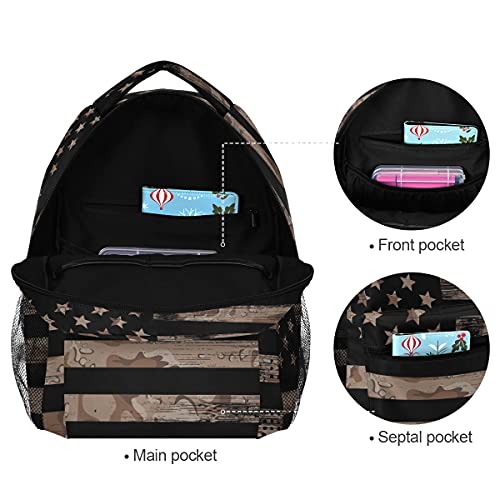 Camo Flag Lightweight Printed Bookbags School Backpacks For Teens Boys And Girls #TOP5