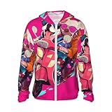 vosery cool bulldog francese no.147 - giacca con cappuccio e cerniera, leggera, a maniche lunghe, per donne e uomini, nero, xx-large