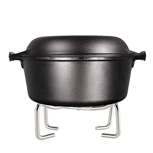 image for Stanbroil Stainless Steel Folding Finish Camp Dutch Oven Lid Stand, Po