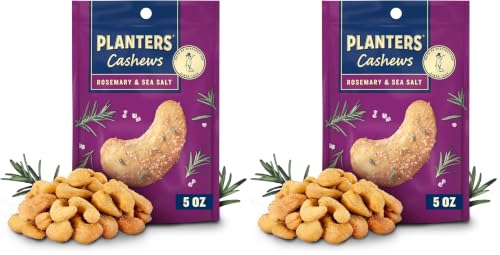 Image of PLANTERS Cashews Rosemary & Sea Salt, Party Snacks, 5 Oz Bag (Pack of 2)