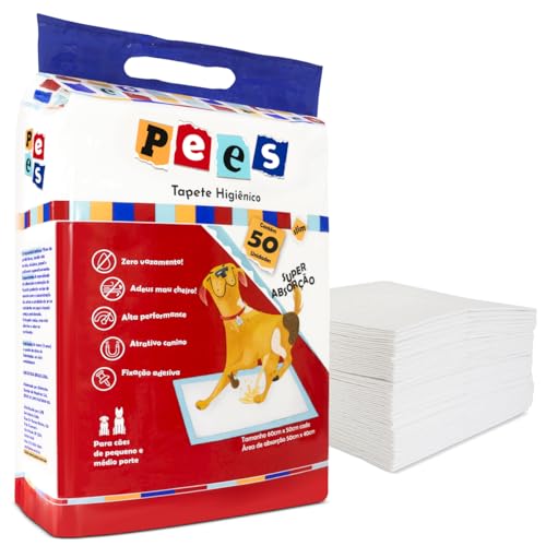 Pees Tapete Higiênico Para Cães 50 Unidades(50x60cm) | Alta absorção e neutralização de odores, idea