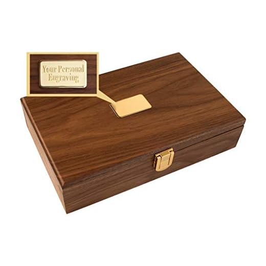 Alex Cramer Company Club 52 Luxury Domino Set with Black Walnut Case - Professional Tournament Domino Set - 28 Indestructible Double-Six Dominoes (Domino Set with Personalized Brass Plate)