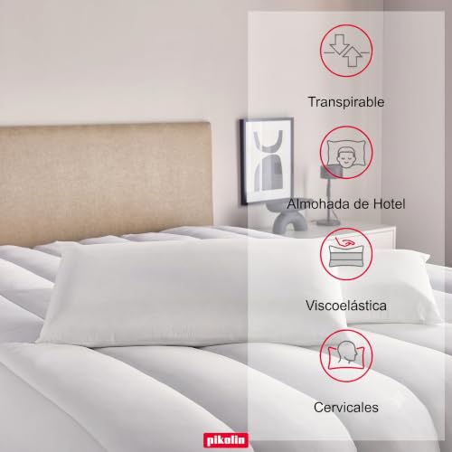 Miniatura 5 de PIKOLIN Pack 2 Almohadas Hotel Viscoelásticas 70cm Doble Funda