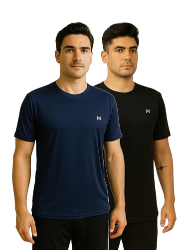 Image of Force NXT Men's Premium Microfiber Fabric Solid T-Shirt | Round Neck Half-Sleeves T-Shirt for Men | Sweat Wicking with Label Free for Daily Uses
