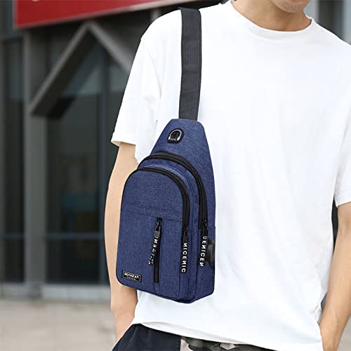 Strap Bag Crossbody Bags, Strap Backpack Crossbody Chest Bag with USB Hole for Men Women 20253