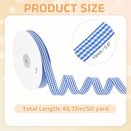 Ruban nylon PATIKIL bleu saphir pour emballage cadeau et artisanat - 3