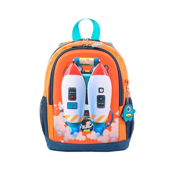 Mochila Totto Cohety infantil pequeña estampado cohetes