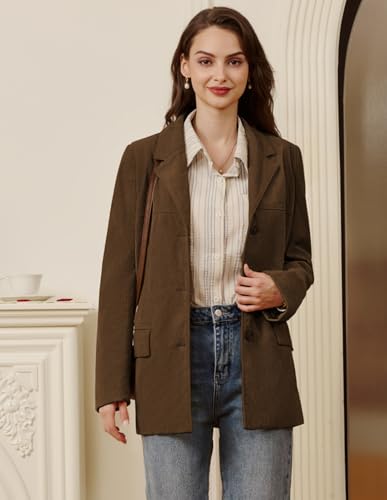 Belle Poque Womens Winter Corduroy Blazer Jackets Fall Notched Lapel Long Sleeve Boyfriend Work Office Jacket Coats2
