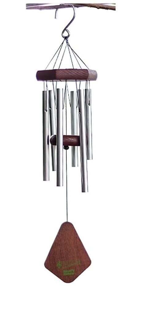 Carillon a Vent pour Maison Carillon Éolien Commémoratif Extérieur De 18 "avec 6 Tubes Tons Mélodiques Apaisants Cadeaux De Sympathie Patio Décoration De La Maison Décoration Intérieure(Blue,Silver)