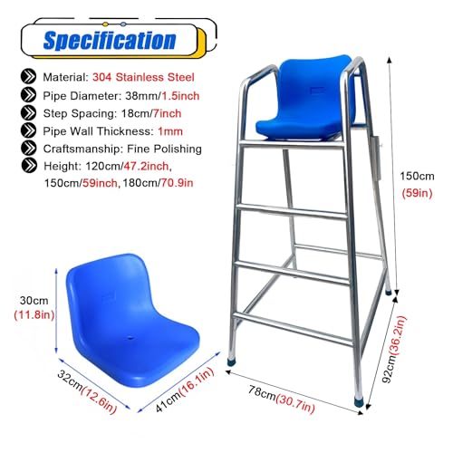 Silla para salvavidas alta con soporte para sombrilla 1.5 m 4 niveles miniatura 2