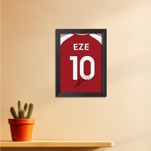 Image of TenorArts Eberechi Eze Poster Frame Arsenal Jersey Laminated Photo Print with Signature Framed Painting with Matt Finish Black Texture (12 inches x 9inches)