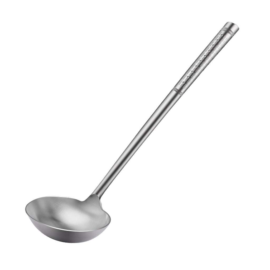 Cuchara sopera de Acero Inoxidable con Mango de Madera - Cocine, revuelva, sumerja y sirva sopas y Salsas con Utensilios de Cocina de Calidad para restaurantes y Catering,Steel Handle b 410ml