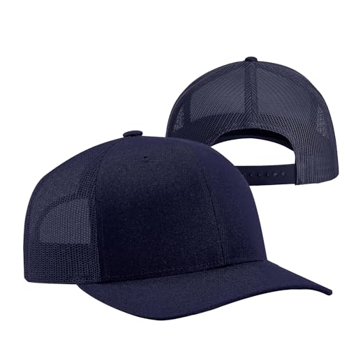Image of TZ Promise Men Women Plain Cotton Trucker Cap with Breathable Mesh Back, Snapback Baseball Hats