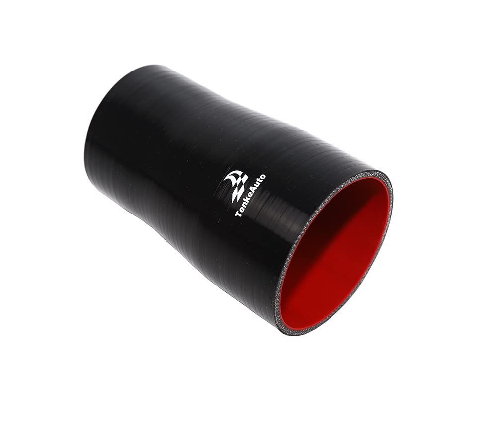 TMKOOL 6" Length High Performance Straight Reducer 3"-3.25" Silicone Hose Coupler Air Intake/Turbo/Intercooler (black, 3"-3.25")