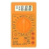 Springwillfly Probador de multímetro digital DT-830D con pantalla LCD de alta definición de 1999 cuentas para medición precisa de resistencia de corriente de voltaje CA/CC (negro)