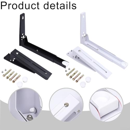 Niceminiwall Retractable Folding Oven Rack Wall Mounted Microwave Stand for Kitchen Space Saving Foldable Shelf Made of Cold-Rolled Steel with 400mm Extension Length(white) - Image 8