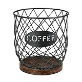 YINMIT K Cup Holder Organizer, Sturdy Coffee Pod Holder Organizer, 35 Kcup Large Capacity Storage Basket for Kitchen Counter and Office Desktop (Circular Grid)