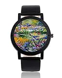 Claude Monet Iris Garden by Giverny Armbanduhr, Lederarmband, für Damen