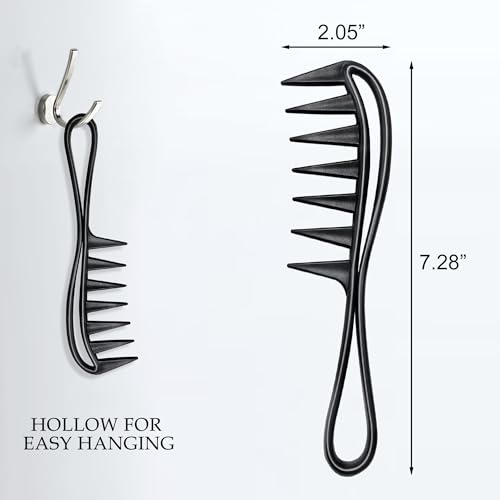 Quacc Peines para Cabello Rizado 2 Piezas Negro miniatura 6