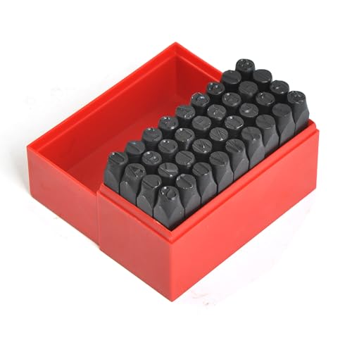 36pc 3/8" Steel Metal Punch Letter & Number Stamp Stamping