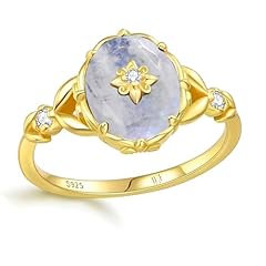 Rainbow Moonstone - Gold Plated 925 Sterling Silver