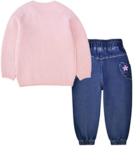 Peacolate 18Months-12T Toddler Big Girls Pants Clothing Set 2pcs Cotton top and Jeans 2 41JmTTDAXRL. AC