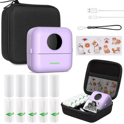 Imprimante sans encre portable avec 10 rouleaux pour impression thermique photo