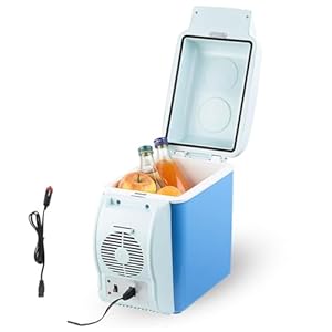 HAZARA Elektrische koeler voor kamperen, 7,5 l, auto 12v, geluidsarme auto minikoelkast, met koel- en verwarmingsfunctie ijskast voor auto, gebruikt om dranken, snacks op te slaan