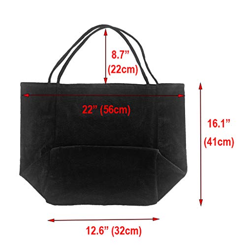 Bolso tipo tote hombro de pana para mujer miniatura 5