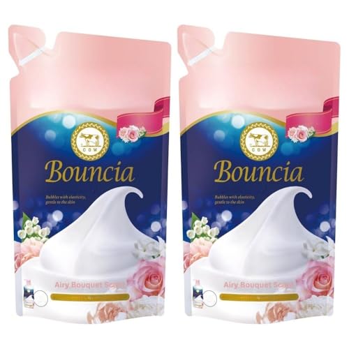TokyoSuperSale Bouncia Body Wash Soap Airy Bouquet Rose Scent Moisturizing Formula with Shea Butter Refill Pack of 2 360ml