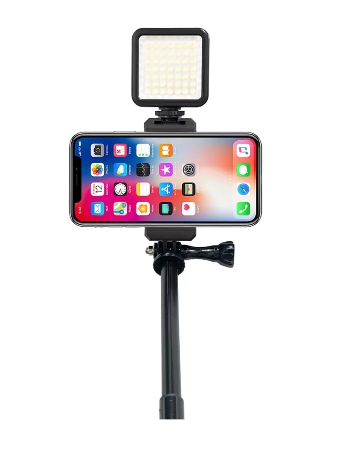 Uchwyt na statyw do telefonu komórkowego z interfejsem kamery sportowej do GoPro Selfie Stick Monopod akcesoria do montażu rowerowego, uchwyt na telefon komórkowy z otworem na śrubę 1/4 cala, uchwyt