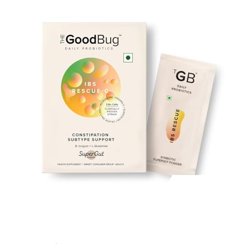 Image of The Good Bug Ibs Rescue C Supergut Powder For Constipation Relief & Irritable Bowel Syndrome|Pre & Probiotic Supplement For Men & Women|5 Billion Cfu Of Strains|15 Days Pack