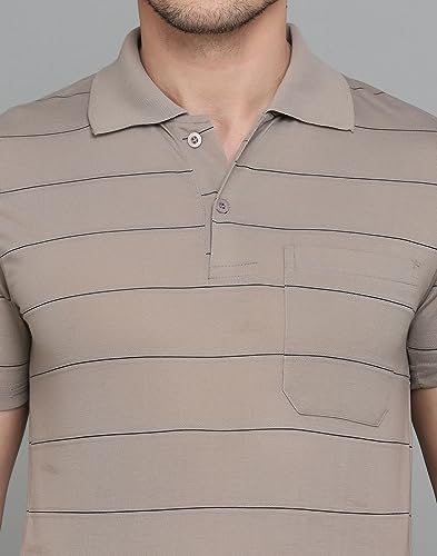 Image of INKKR Striped Polo Neck T-Shirt Dora Combo